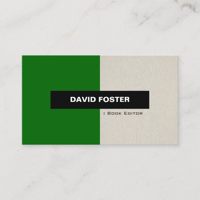 Book Editor - Simple Elegant Stylish Business Card (Front)