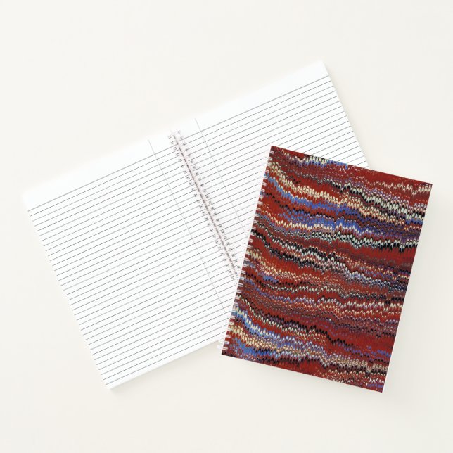 Book Endpaper Marbling (mostly reds) (Inside)