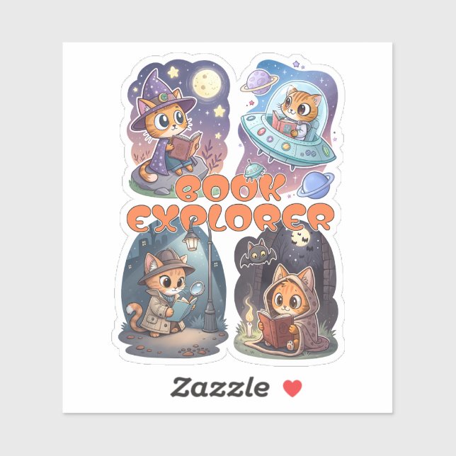 Book Explorer – Cute Cat Reading Adventure (Sheet)