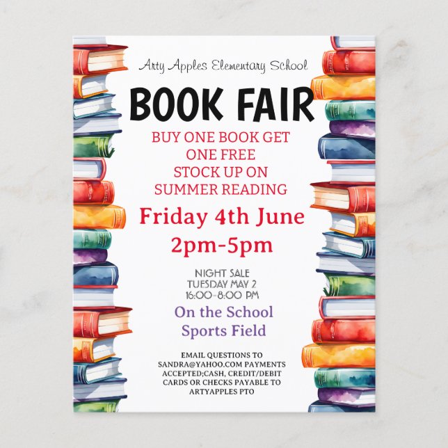 book fair fundraiser flyer (Front)