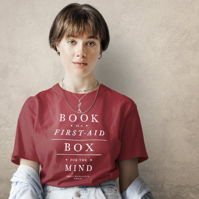 Book First-aid Box Mind Quote Magenta T-Shirt (Creator Uploaded)
