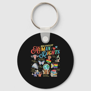 Book flower big fan of human rights protestBook fl Key Ring