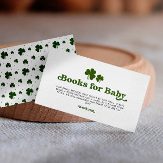 Book for Baby St. Patrick's Day Baby Shower  Enclosure Card