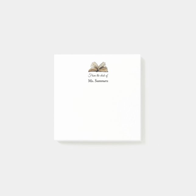 Book from the desk of teacher post-it notes (Front)