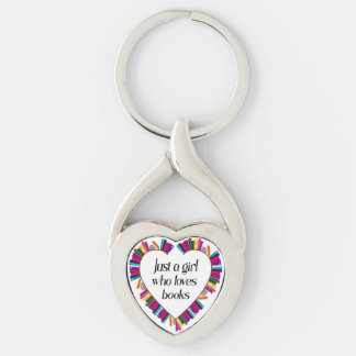 Book Girl Heart Keychain