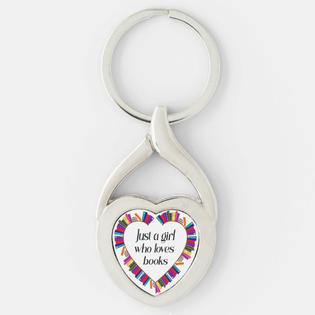 Book Girl Heart Keychain (Front)
