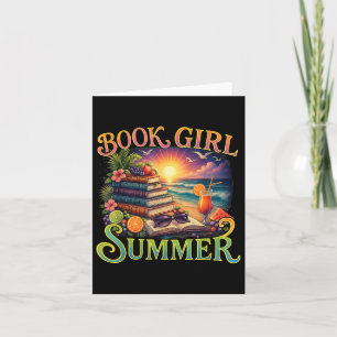 Book Girl Summer Funny Teacher Student Woman Book Card