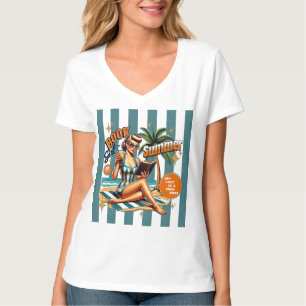 Book Girl Summer Vacation Beach Trip T-Shirt