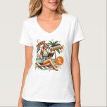 Book Girl Summer Vacation Beach Trip T-Shirt<br><div class="desc">This funny shirt will delight the cow lover on your gift list. Buy one or a whole set for the crew. Design features the text "Delightful Heifers Social Club - All Babes No Bulls". The central figure is a cow with spiky punk rock hair, a studded collar, daisy headband and...</div>