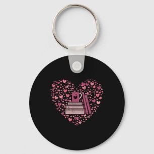 Book Heart Book Reader Gift Bookworm Nerd Love Rea Key Ring