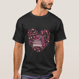Book Heart Book Reader Gift Bookworm Nerd Love Rea T-Shirt