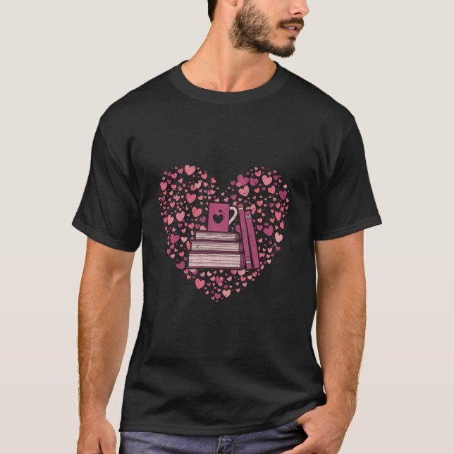 Book Heart Book Reader Gift Bookworm Nerd Love Rea T-Shirt (Front)