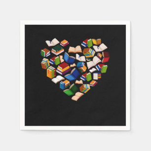 Book Heart Lover Reading Librarian Bookworm Reader Napkin