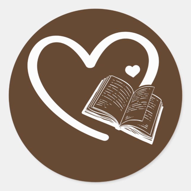 Book Hearts Bookworm Book Reading Book Lover Book Classic Round Sticker (Front)
