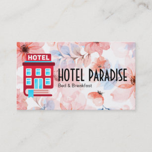 Book Hotel Logo Bed Breakfast Flowers Business Card