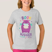 Book Hugger Cute Monster Kids T-Shirt | Funny Read