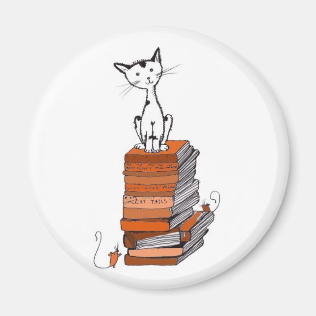 Book kitty magnet (Front)
