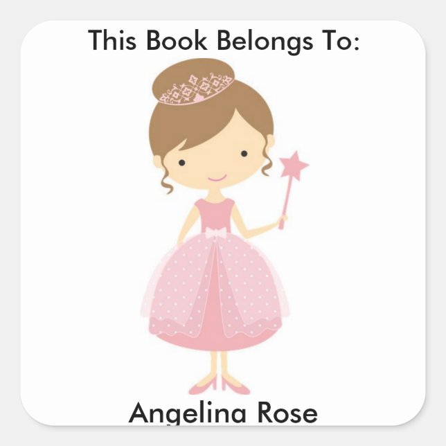 Book Label, Book Sticker, Book Identification Square Sticker (Front)