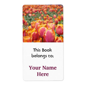 Book Labels This Book Belongs to: Your Name Tulips