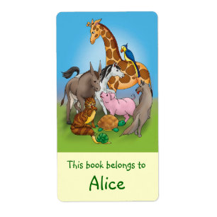 Book Labels with cute animals