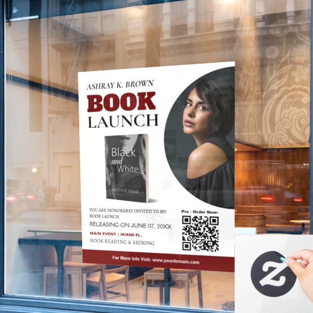 Book Launch Custom Window Cling (Cafe Window)