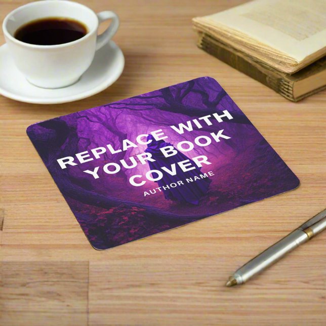 Book Launch l Writer Book Signing Marketing Square Paper Coaster (Creator Uploaded)