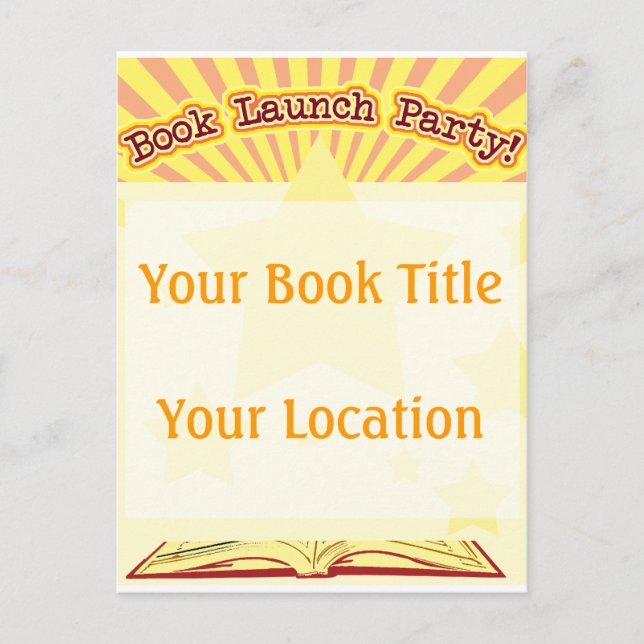 Book Launch Party Invitation Postcard (Front)