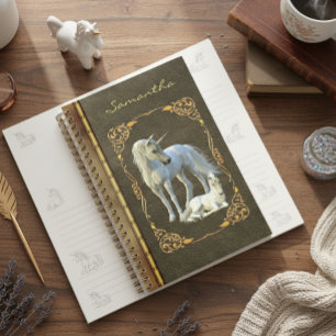 Book Like Leather Metal Unicorn Fantasy Foal Planner