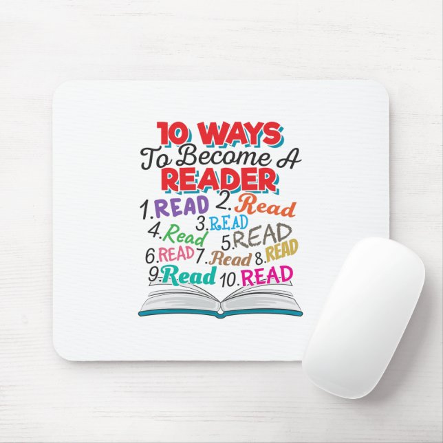 Book Lover 10 Ways to Become a Reader Mouse Pad (With Mouse)