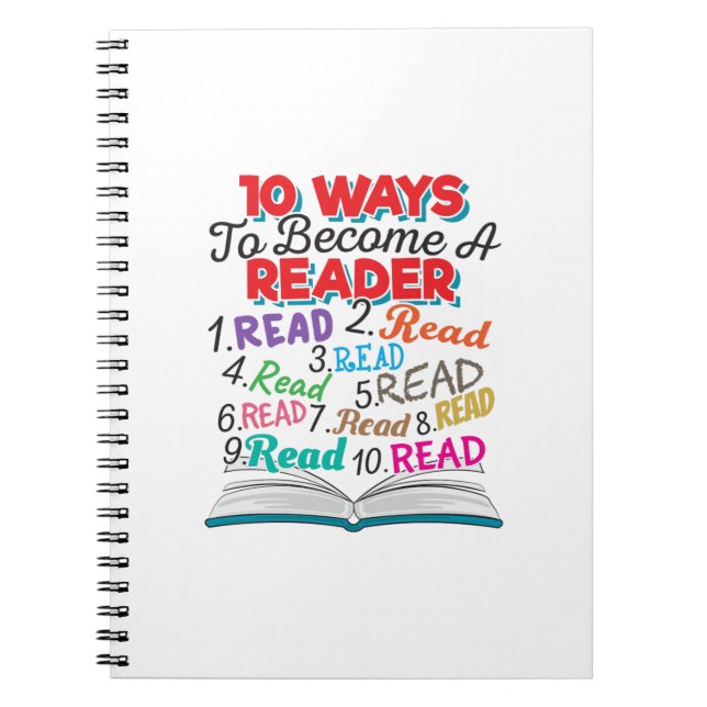 Book Lover 10 Ways to Become a Reader Quote (Front)