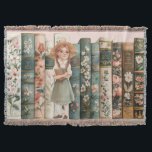 Book Lover | Anne of Green Gables | Floral Books Throw Blanket<br><div class="desc">This cute blanket features decorative floral books all lined up. The spines on the books have all of the books from the Anne of Green Gables series by LM Montgomery.</div>