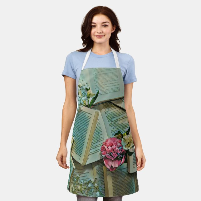 Book lover artwork apron (Worn)