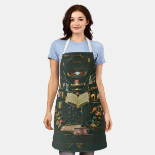 Book lover artwork apron