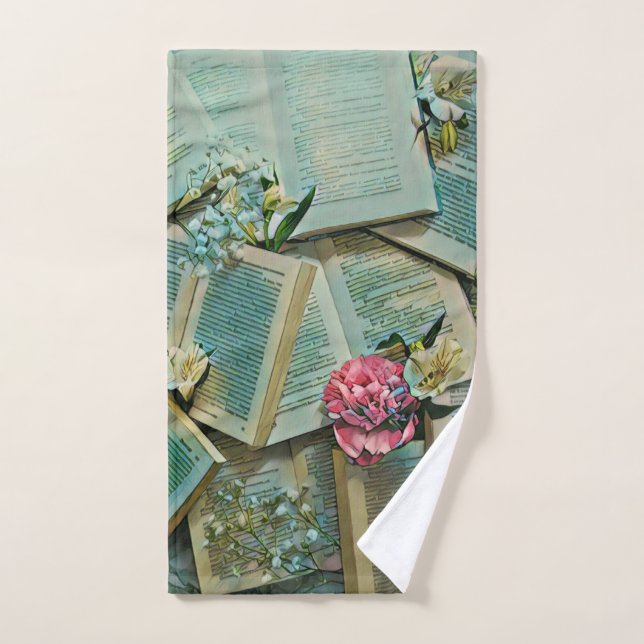 Book lover artwork hand towel (Hand Towel)