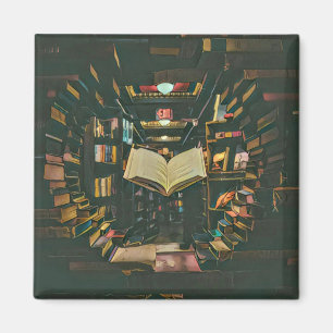 Book lover artwork magnet