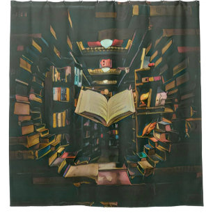 Book lover artwork shower curtain