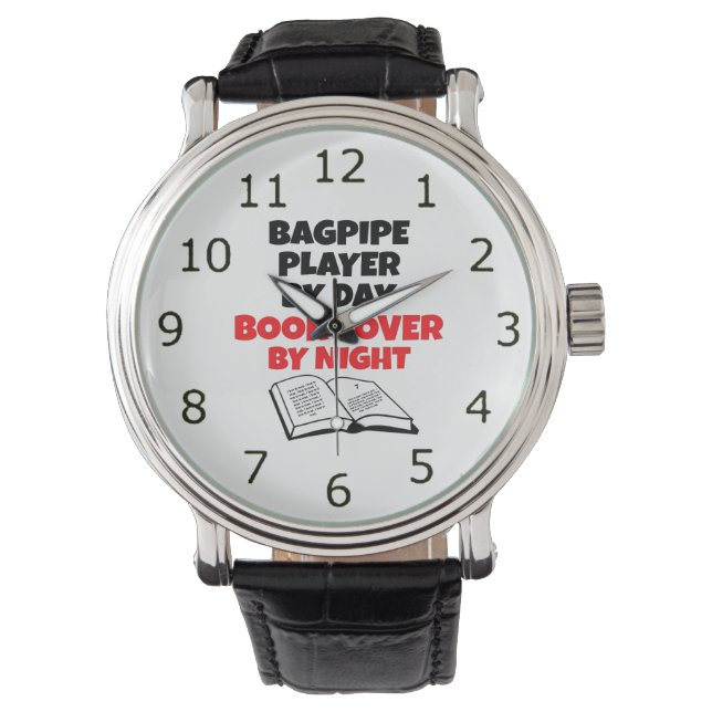 Book Lover Bagpipe Player Watch (Front)