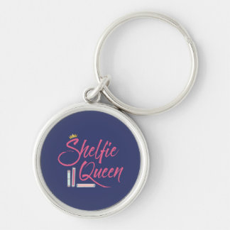 Book Lover Blue and Pink Shelfie Queen Key Ring