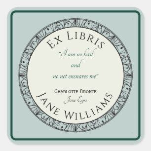 Book Lover Blue Personalized Bookplate Sticker