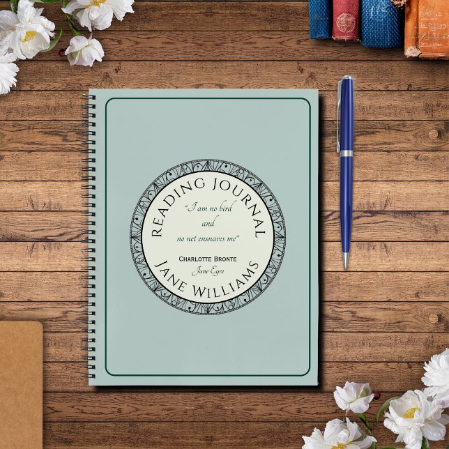 Book Lover Blue Personalized Reading Journal (A book lover's dream! A reading journal for your TBR pile and reflections on your readings.)
