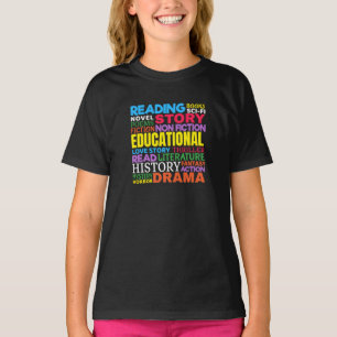 Book Lover - Bookworm Reading Genre Word Art T-Shirt