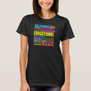 Book Lover - Bookworm Reading Genre Word Art T-Shirt
