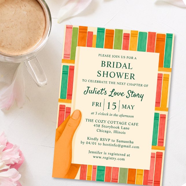 Book Lover Bridal Shower | Chic Fun "New Chapter"  Invitation (Creator Uploaded)