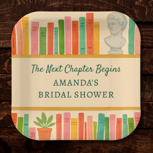 Book Lover Bridal Shower   Chic Fun "New Chapter"  Paper Plate
