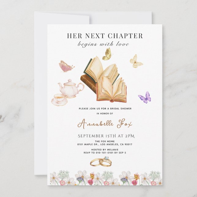 Book Lover Bridal Shower Invitation (Front)