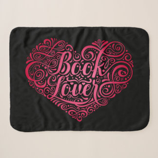 Book Lover Calligraphy Heart Sherpa Blanket