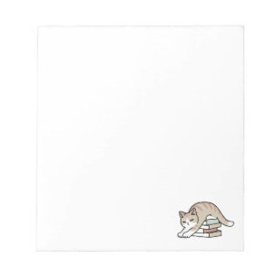 Book Lover Cat Illustration - Curled Up & Cosy Notepad