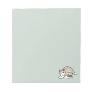 Book Lover Cat Illustration - Curled Up & Cosy Notepad