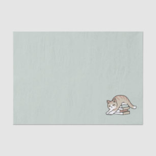Book Lover Cat Illustration - Curled Up & Cosy Tissue Paper