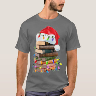 Book Lover Christmas Lights Teacher Librarian Funn T-Shirt